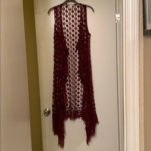 Designer sleeveless cardigan